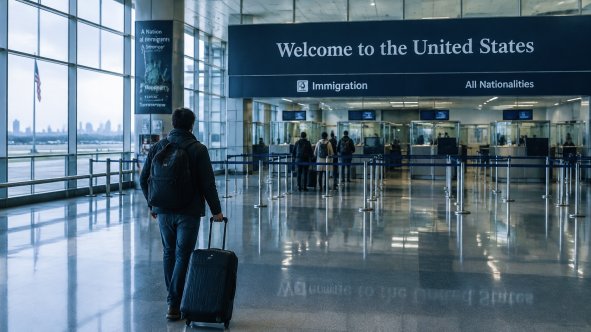 Estados Unidos pierde turistas: sala de arribos casi vacía en un aeropuerto estadounidense